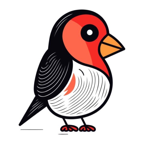 Bullfinch isolated on a white background. Vector illustration in