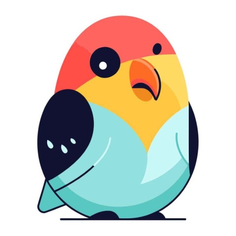 Cute cartoon parrot. Vector illustration in a flat style.