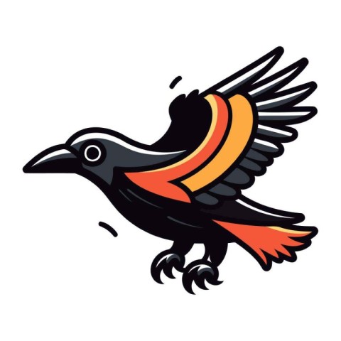 Crow mascot. vector illustration. isolated on the white backgrou