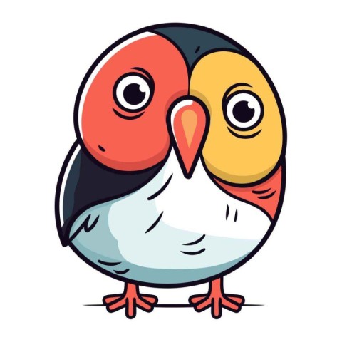 Cute cartoon parrot. Vector illustration isolated on white backg