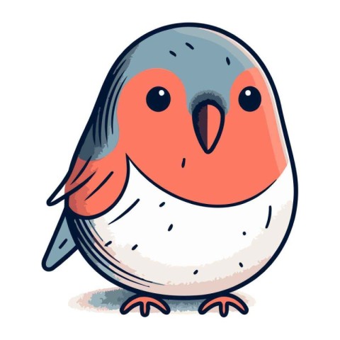 Bullfinch. Vector illustration of a cute bullfinch.