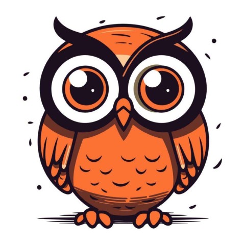 Cute cartoon owl. Vector illustration isolated on a white backgr