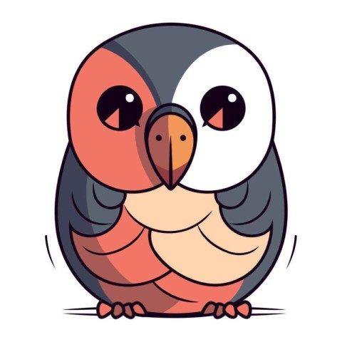 Cute cartoon owl. Vector illustration isolated on a white backgr