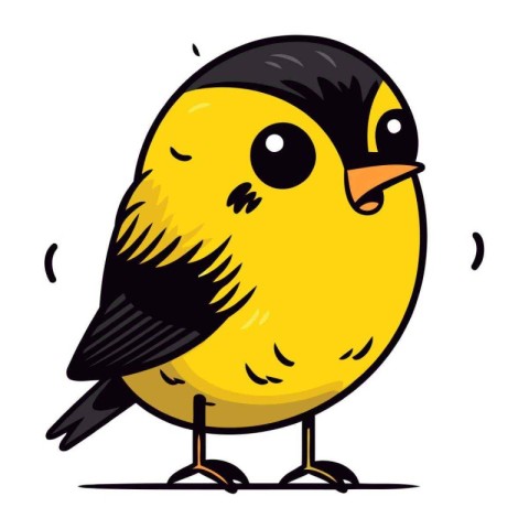 Cute little bird. Vector illustration of a cute little bird.