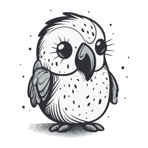 Vector illustration of a cute cartoon owl. Isolated on white bac