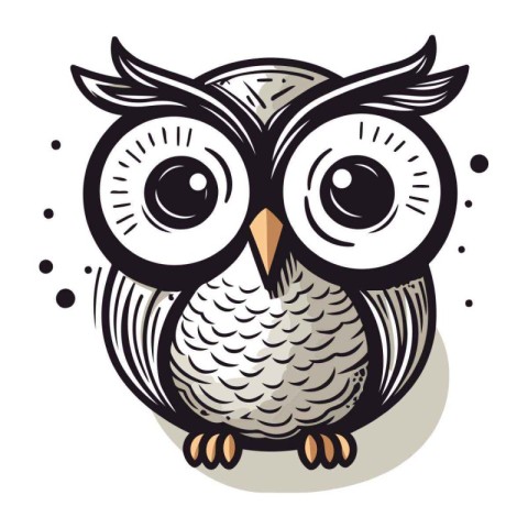 Owl. Vector illustration. Isolated on a white background.