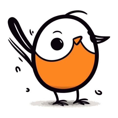 Cute cartoon bird on a white background. Vector illustration for