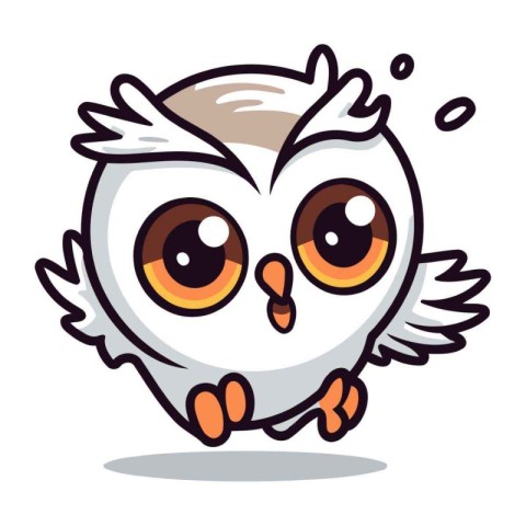 Owl character cartoon style vector illustration. Cute owl mascot