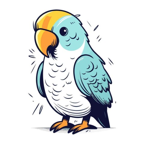 Parrot on a white background. Vector illustration of a parrot.