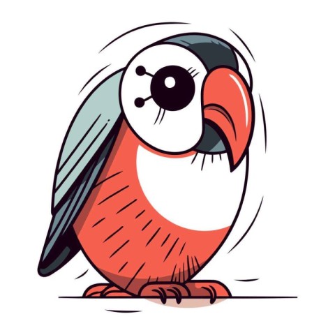 Cute cartoon parrot. Vector illustration of a parrot.