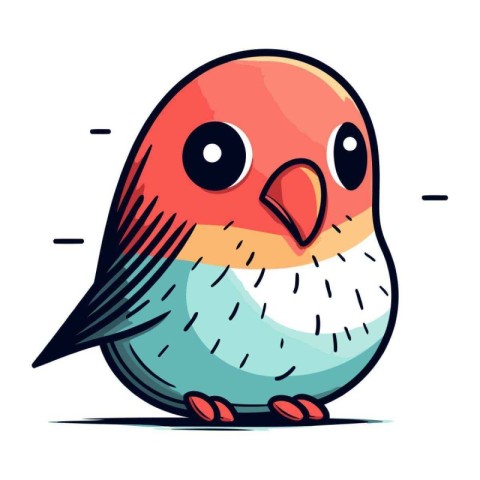 Cute little bird vector illustration. Cartoon character. Cute an