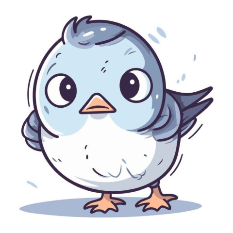 Illustration of a Cute Pigeon on a White Background