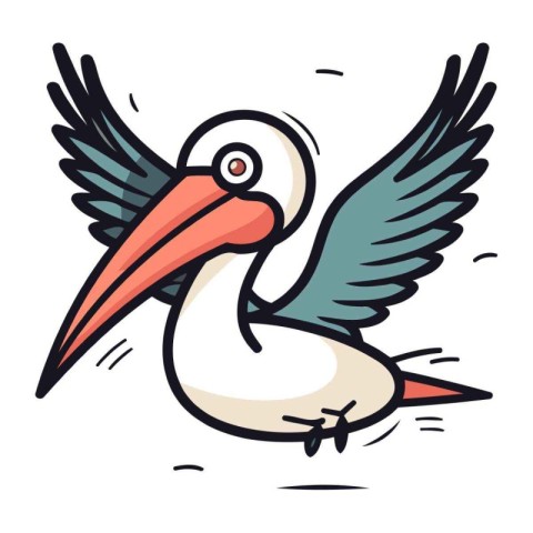 Pelican icon. Cartoon illustration of pelican vector icon for we