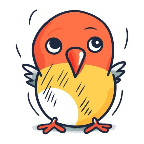 Cute little bird cartoon vector illustration isolated on a white