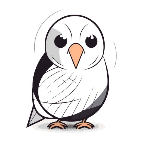 Cute owl isolated on a white background. Vector illustration in