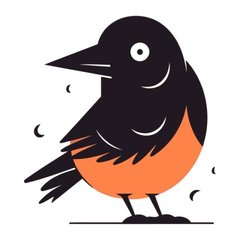 Cute cartoon crow. Vector illustration isolated on a white backg