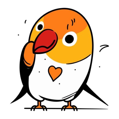Cute cartoon parrot. Vector illustration isolated on white backg