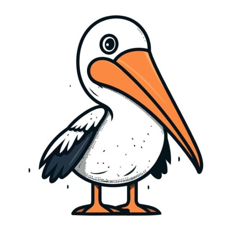 Pelican bird cartoon icon. Bird animal and nature theme. Isolate