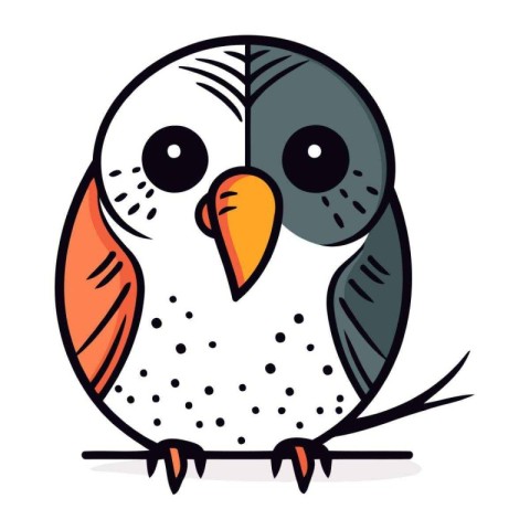 Cute cartoon owl. Vector illustration. Isolated on white backgro