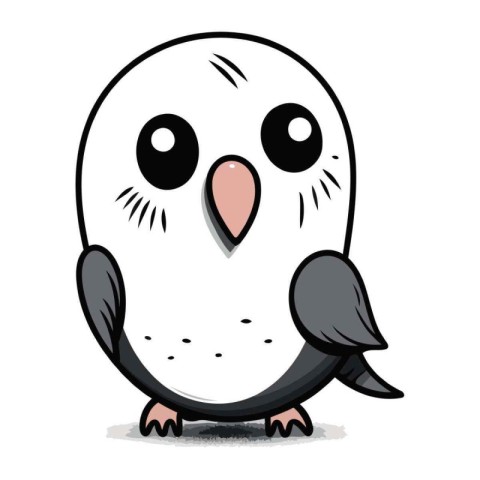 Cute cartoon owl isolated on a white background. Vector illustra