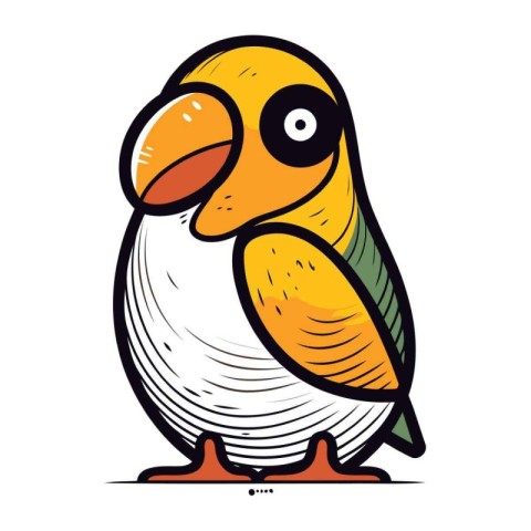 Cute cartoon parrot. Vector illustration isolated on white backg