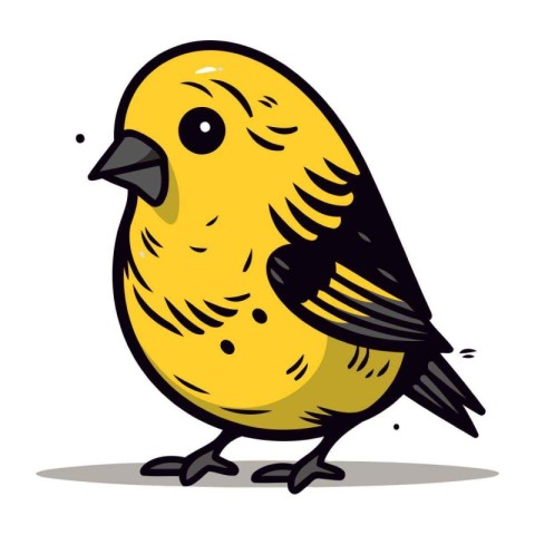 cute little yellow bird on a white background. vector illustrati