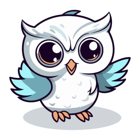 Cute cartoon owl. Vector illustration isolated on a white backgr