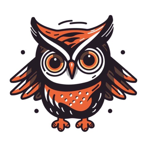 Owl. Vector illustration. Isolated on a white background.