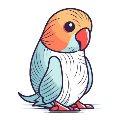 Parrot vector illustration. Isolated parrot on white background.