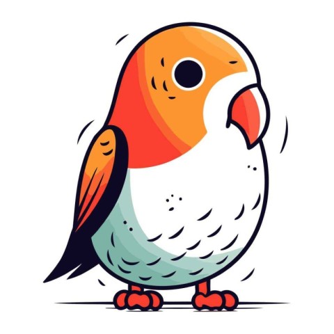 Cartoon parrot. Vector illustration of a cute parrot.