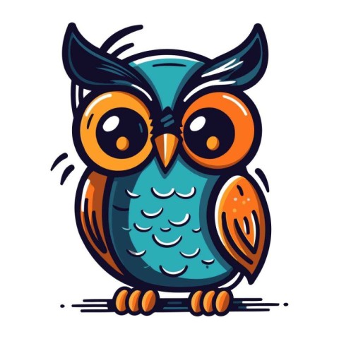 Cartoon owl. Vector illustration. Isolated on white background.