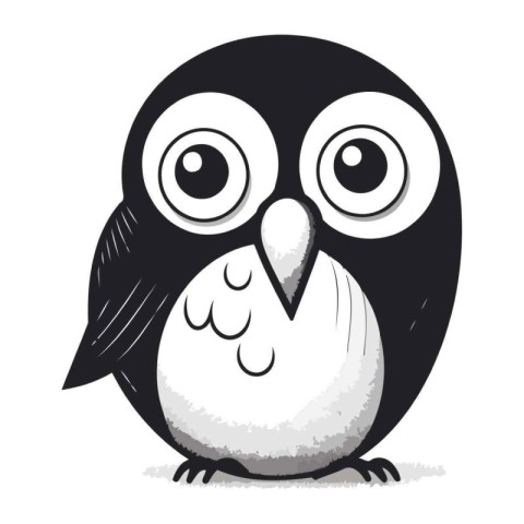 Cute cartoon penguin on a white background. Vector illustration.