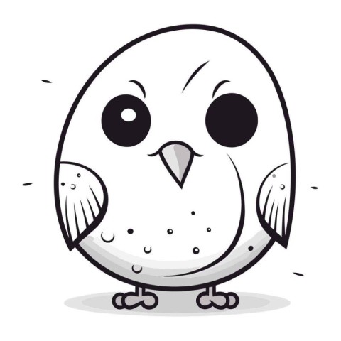 Cute owl cartoon. Vector illustration isolated on a white backgr