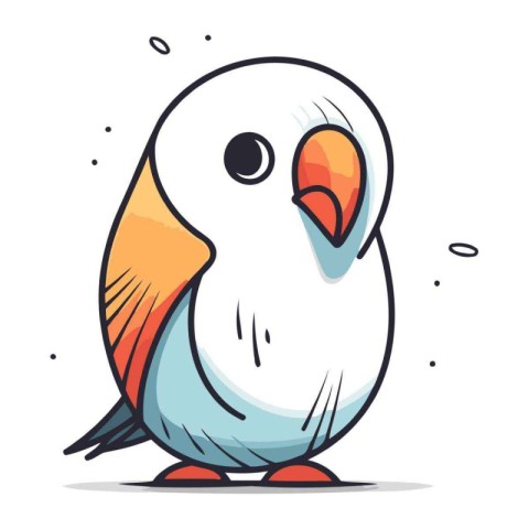 Cute cartoon parrot. Vector illustration isolated on white backg