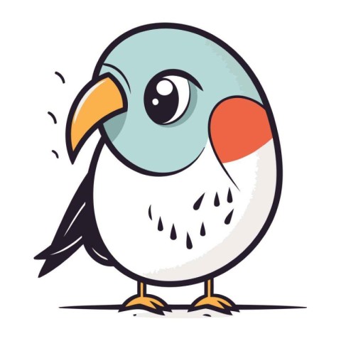 Cute cartoon parrot. Vector illustration isolated on white backg