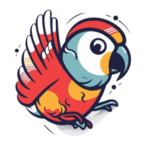 Cute parrot. Vector illustration of a cartoon parrot.