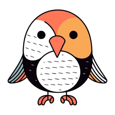 cute little bird cartoon vector illustration graphic design vect