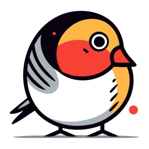 Vector illustration of a cute bullfinch on a white background.