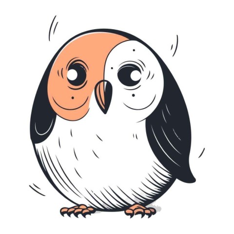 Vector illustration of cute cartoon parrot isolated on a white b