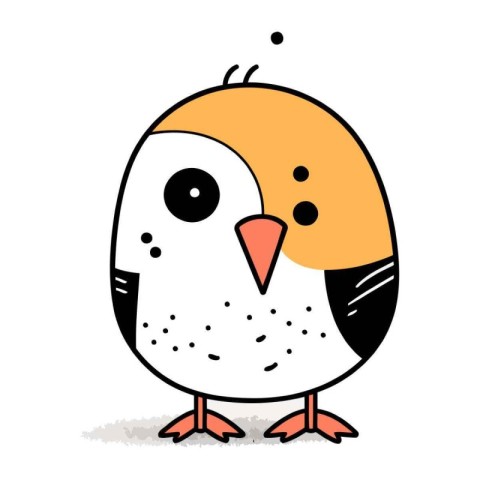 cute little bird cartoon vector illustration. hand drawn style d