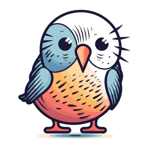 Cute cartoon owl. Vector illustration isolated on a white backgr