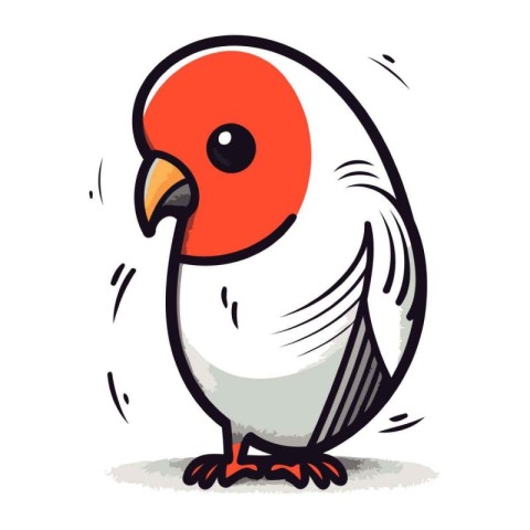 Illustration of a cute little bird on a white background. Vector