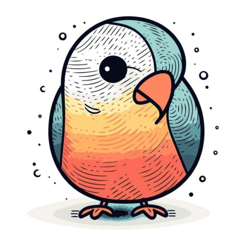 Cute cartoon parrot bird. Vector illustration for your design.