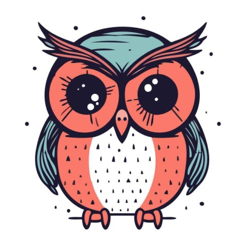 Cute cartoon owl. Vector illustration in doodle style.