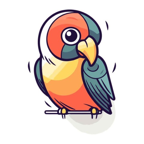 Cute parrot. Vector illustration of a cute parrot.