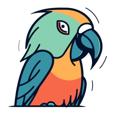 Parrot icon. Flat illustration of parrot vector icon for web des