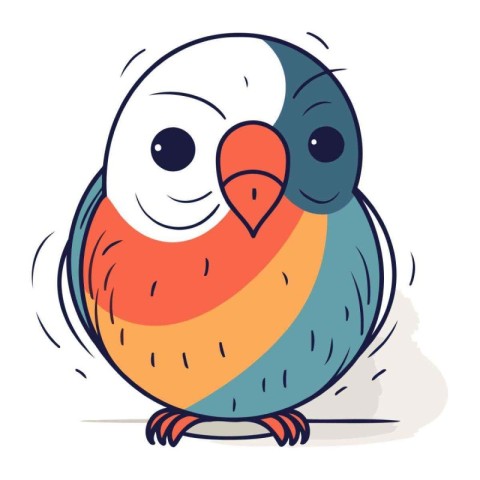 Cute little parrot. Vector illustration of a cartoon parrot.