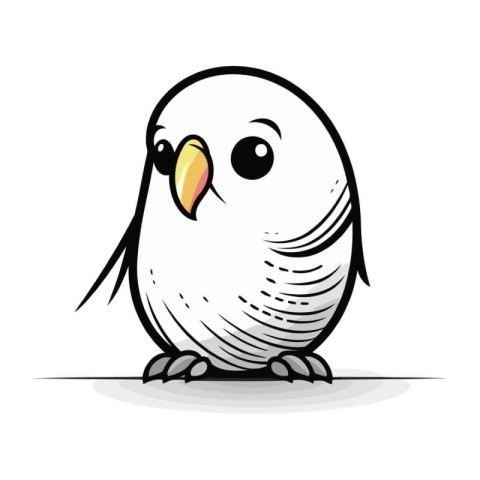 Cute cartoon parrot isolated on white background. Vector illustr