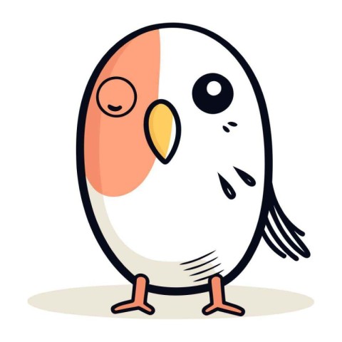 Vector illustration of a cute cartoon chicken isolated on a whit