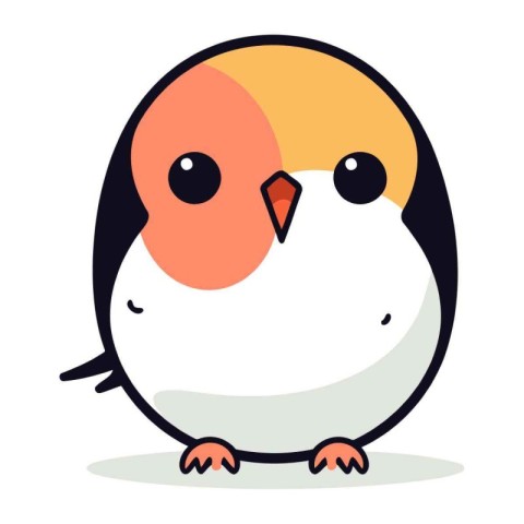 Cute penguin cartoon character. Vector illustration in flat styl